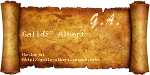 Galló Albert névjegykártya