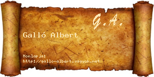 Galló Albert névjegykártya